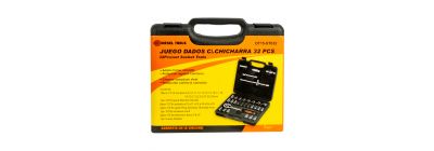 Caja ratchet acero cromado 32pzas negro