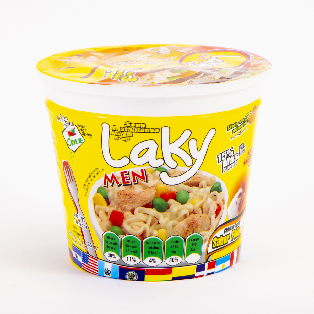 Sopa instantánea Laky Men pollo 75g