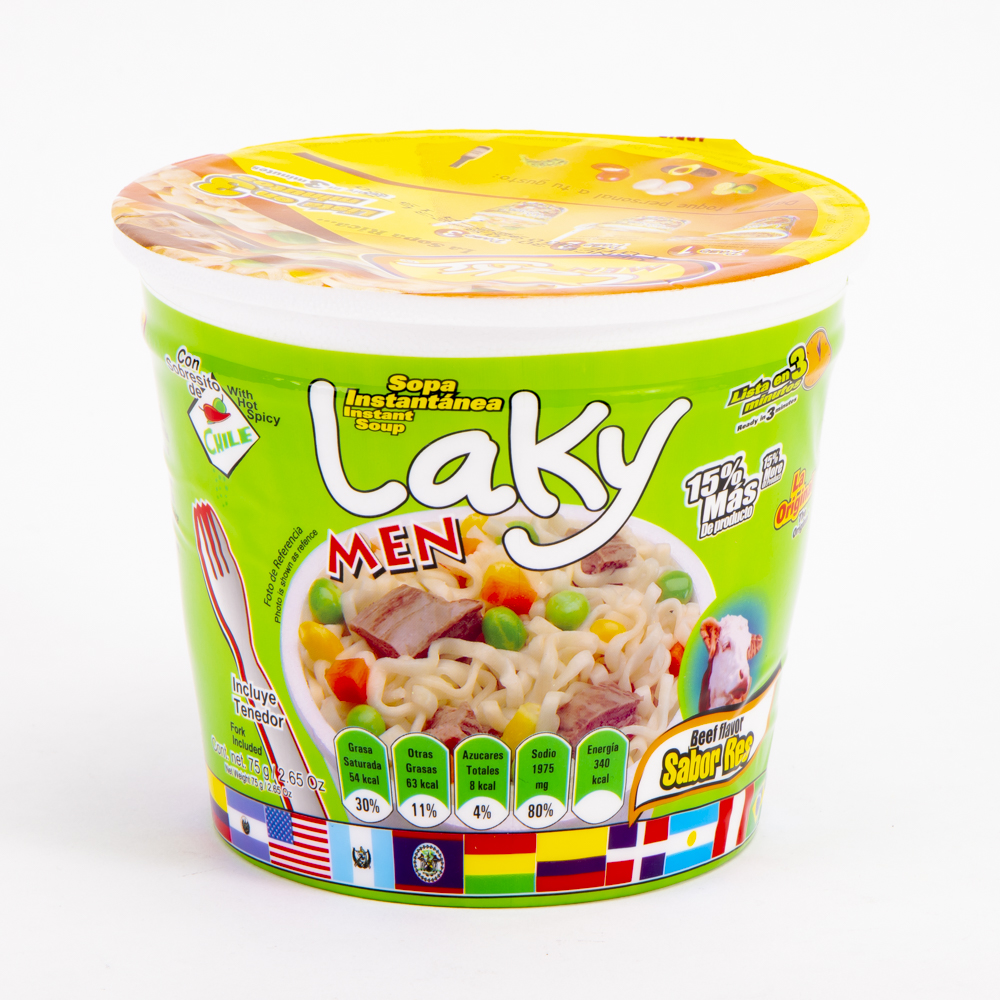 Sopa instantánea Laky Men res 75g