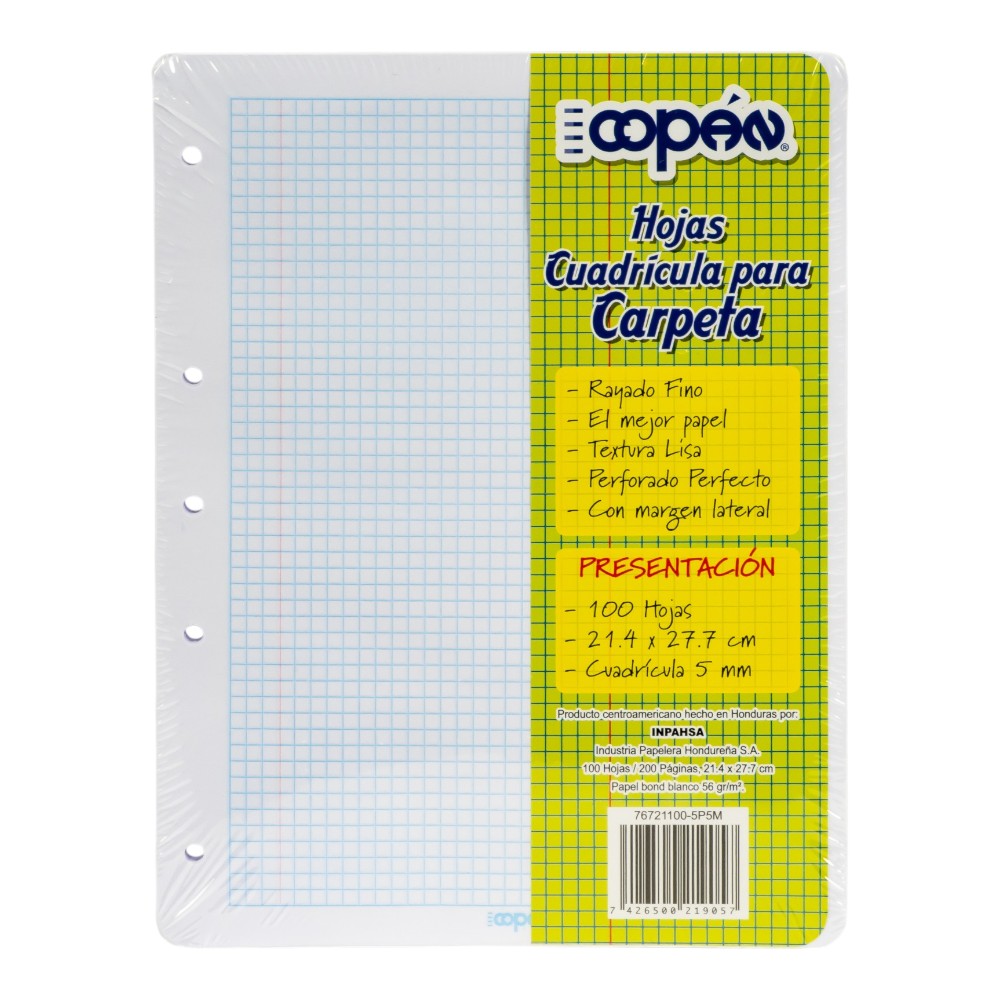 Hoja papel cuadriculada 5mm