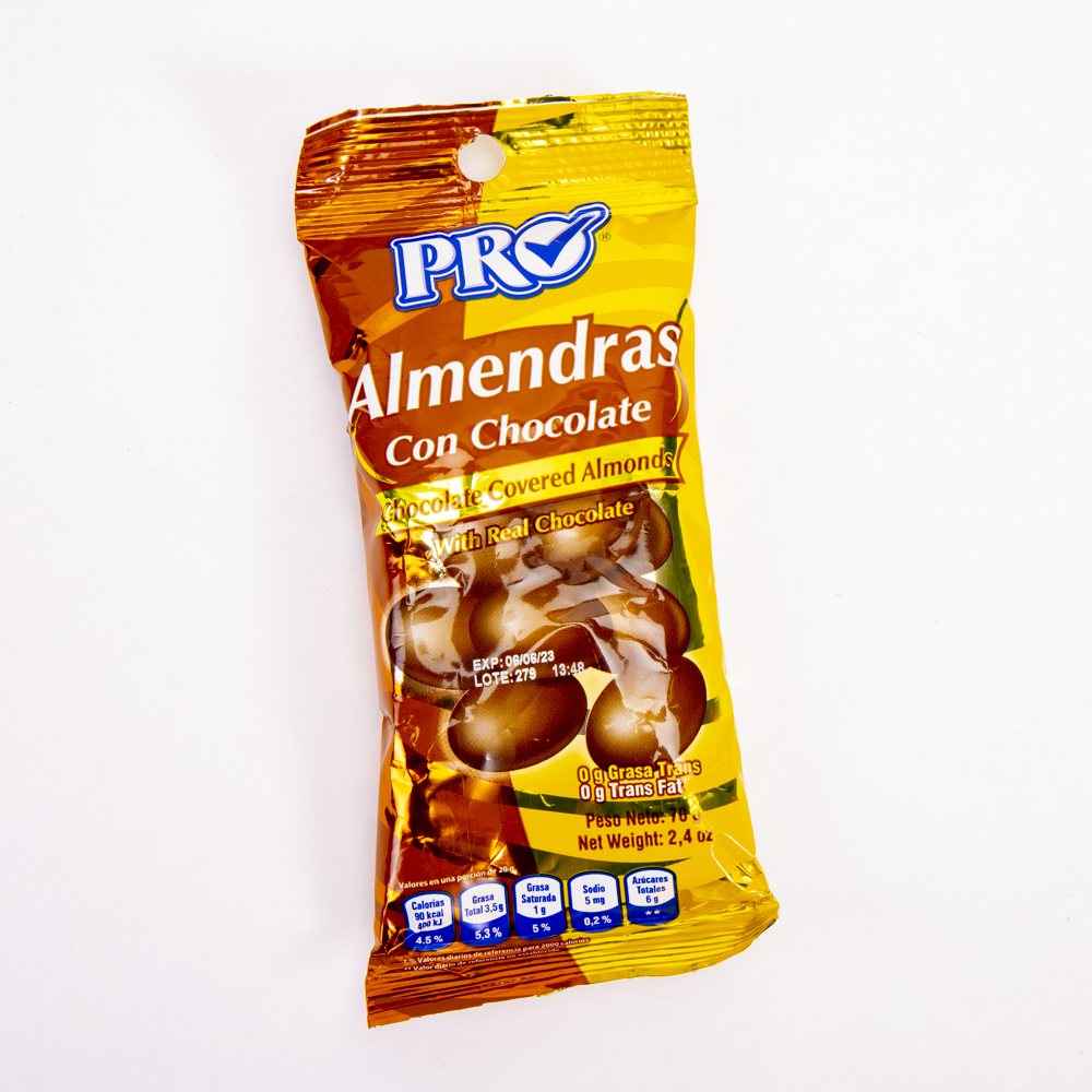 Almendra Pro cubierta chocolate claro 70g