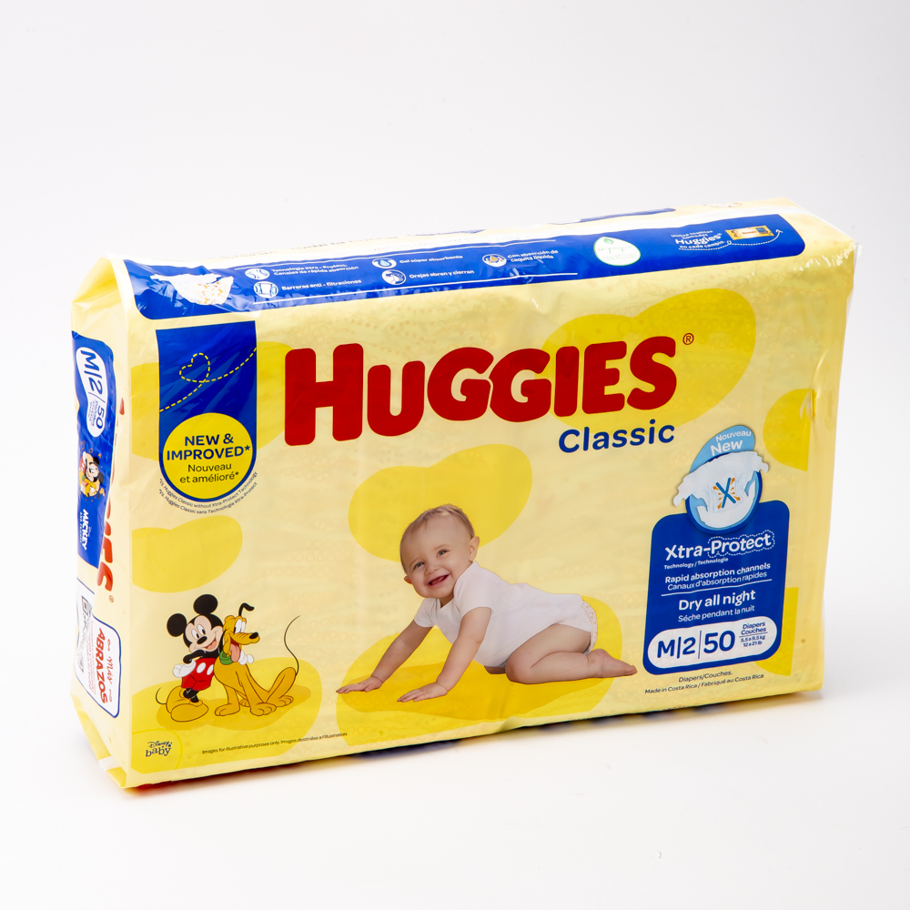 Pañales Huggies clásicos jumbo m 6x50