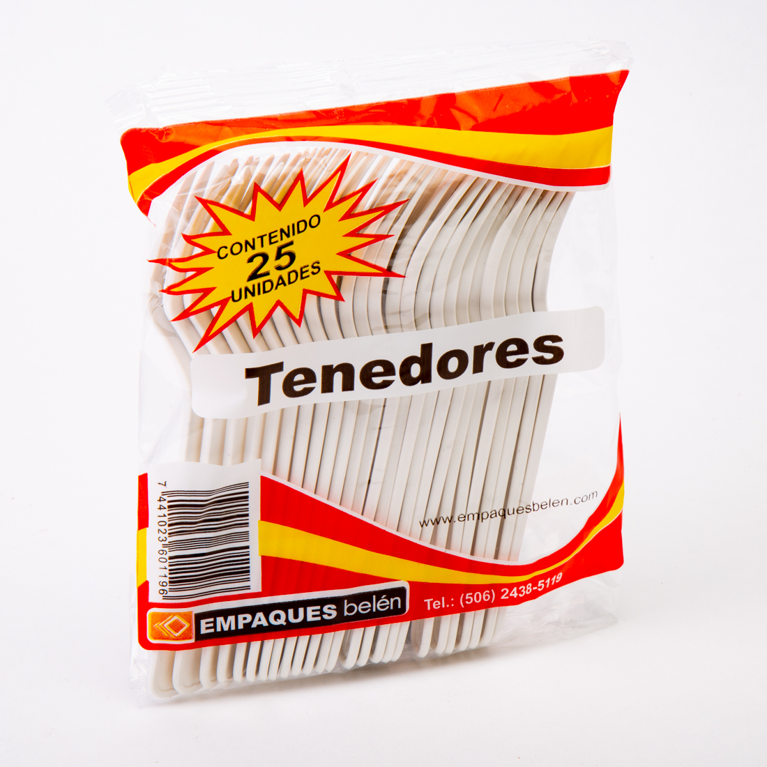 Tenedor plástico blanco #7 25und