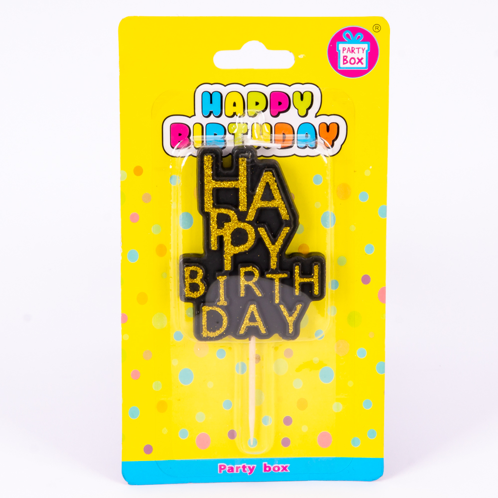 Candela escarchada happy birthday negra