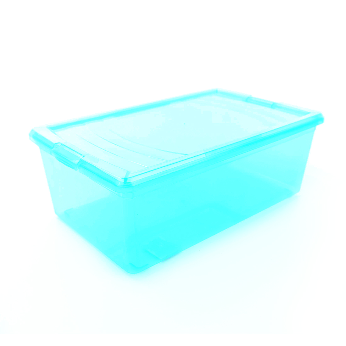 CAJA PLASTICA 7 L AZUL TRANS