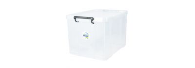 Caja plástica home pro transparente con agarradera 53l
