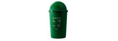 Basurero con tapa 65 litros reciclaje orgánico verde Home Pro