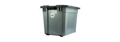 Caja super box 88l plástico gris-amarillo