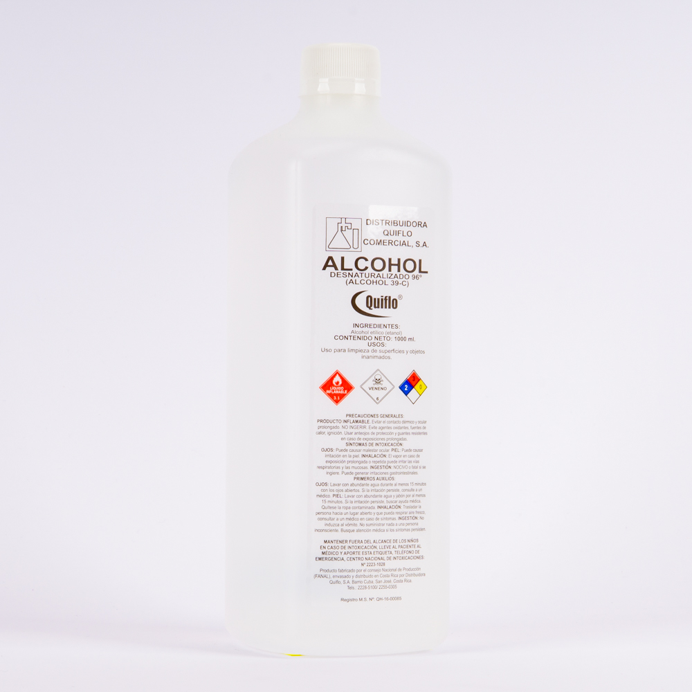 Alcohol desnaturalizado quiflo 1000ml 96 grados