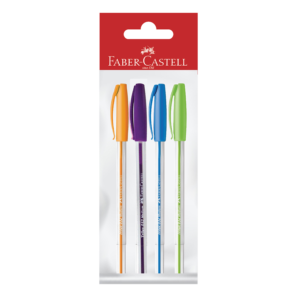 Lapicero trilux Faber Castell 032 surtido blister 4und