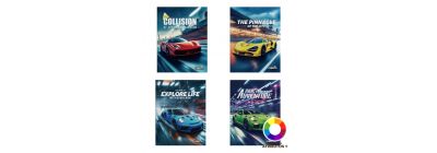 Cuaderno cosido diseño autos