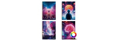 Cuaderno espiral diseño futurista