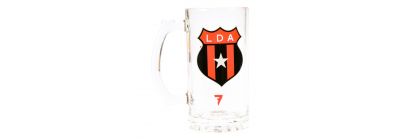 Jarra cervecera Liga escudo leyenda vidrio
