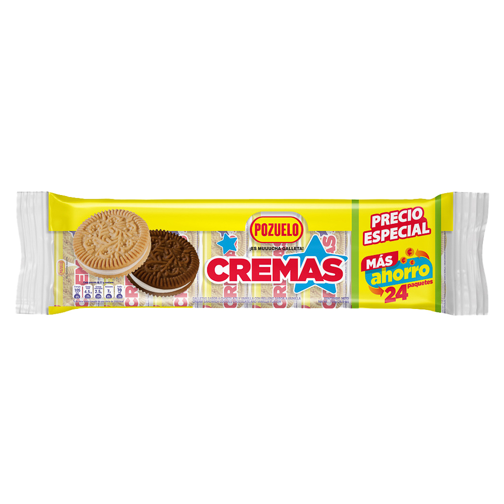 Galletas cremas Pozuelo estellavaini-choc 12 und 530g