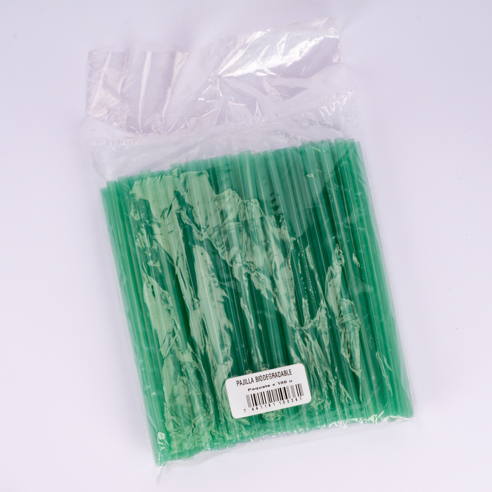 Pajilla biodegradable paquete 100und