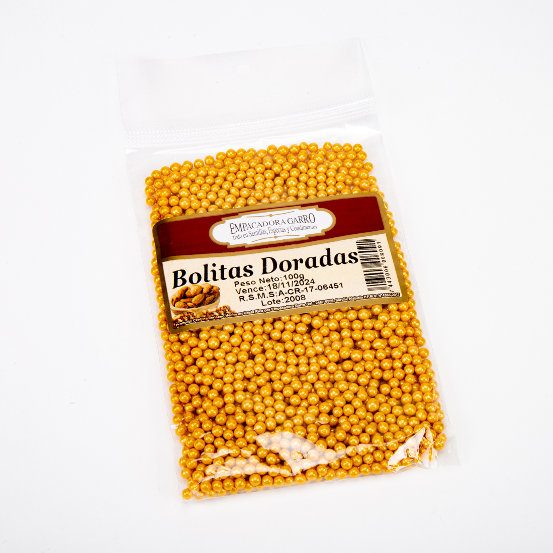 Adorno queque bolitas doradas 100g