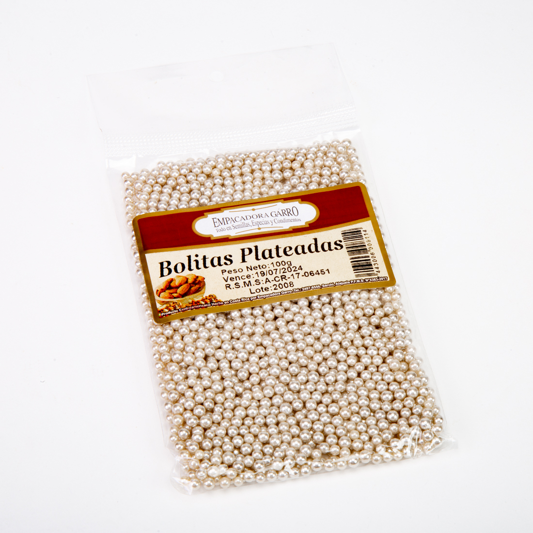 Adorno queque bolitas plateadas 100g