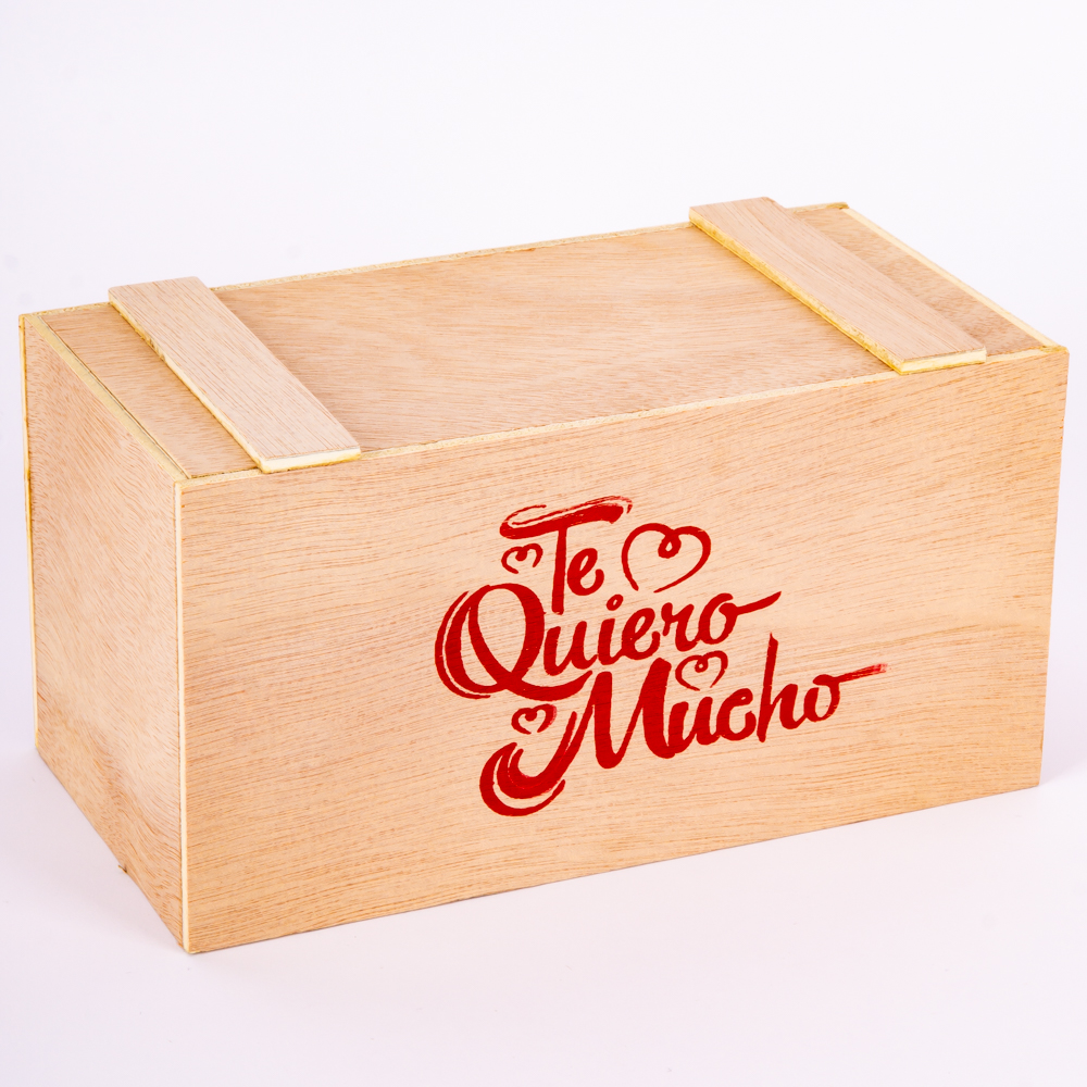 Caja madera te quiero mucho 10x20