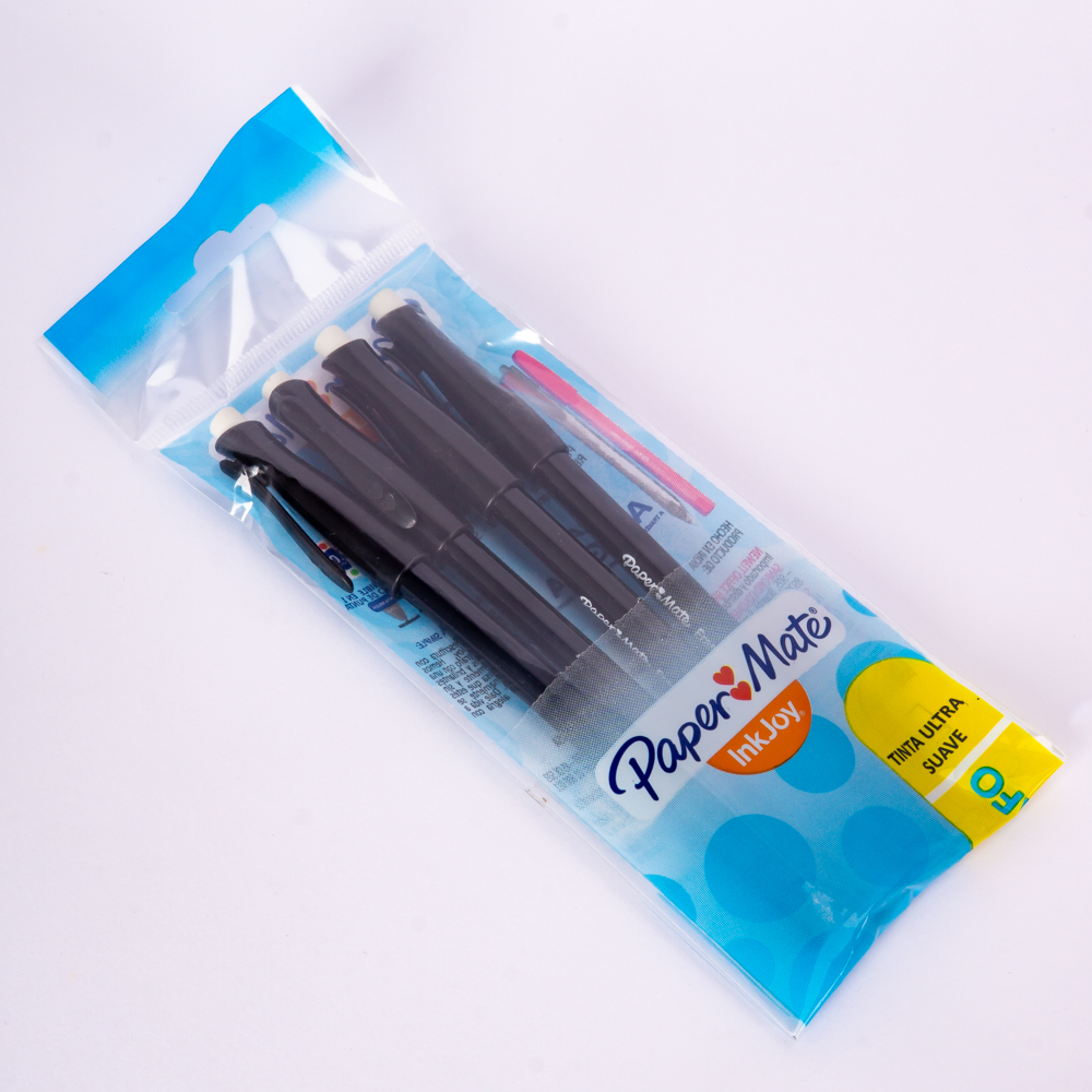 Lapicero Paper Mate eraser negro 4 unidades