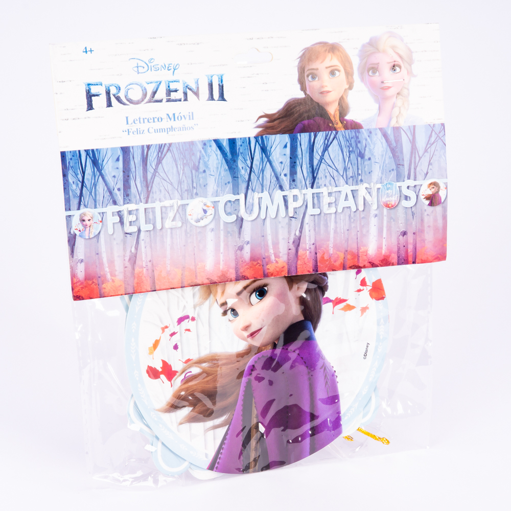 Letrero cartón Disney feliz cumpleaños frozen II