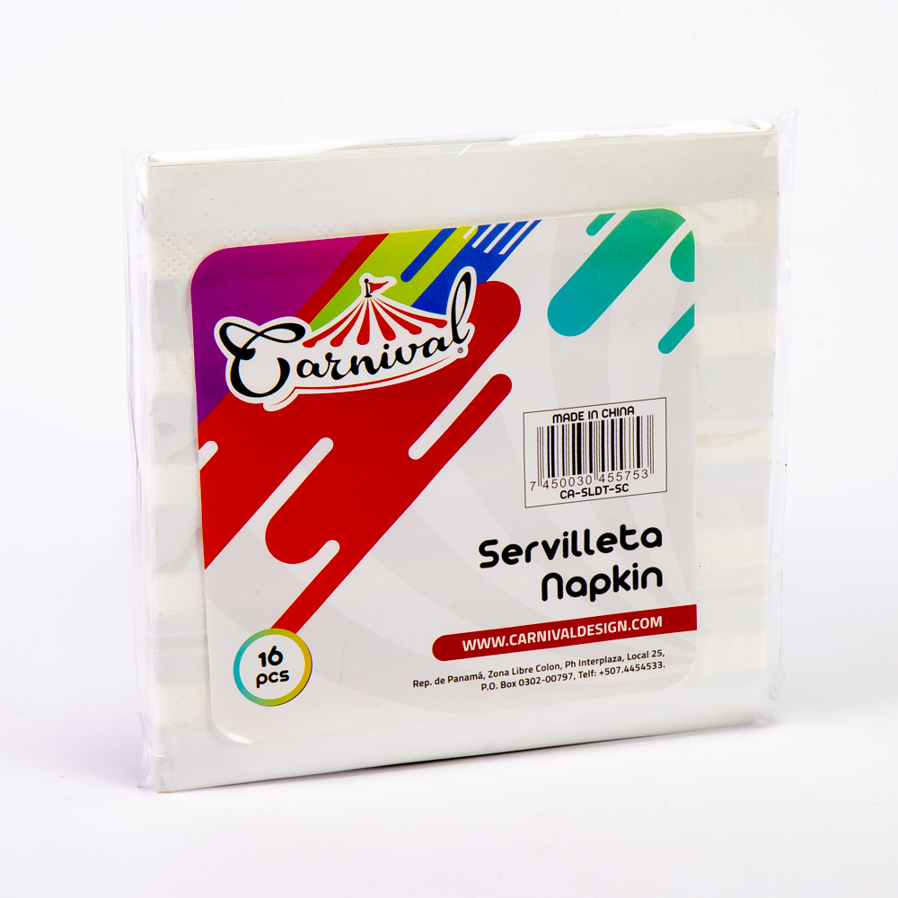 Servilleta papel cuadrada rayas 16und plateado blanco