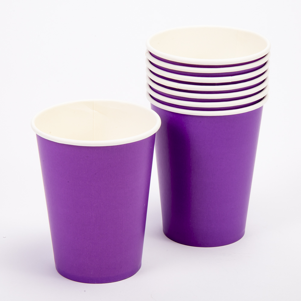 Vaso cartón Carnival liso 9oz morado