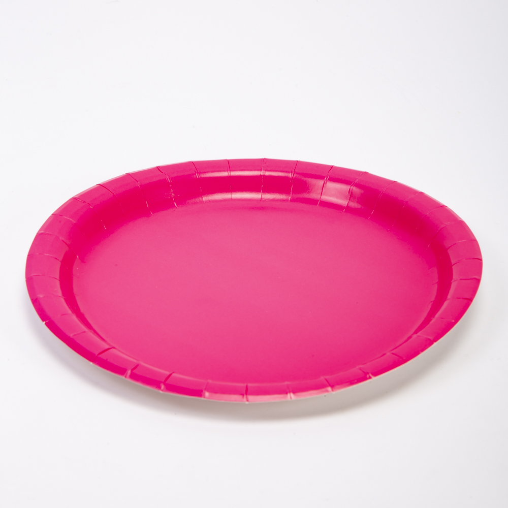 Plato cartón liso #7 8und fucsia
