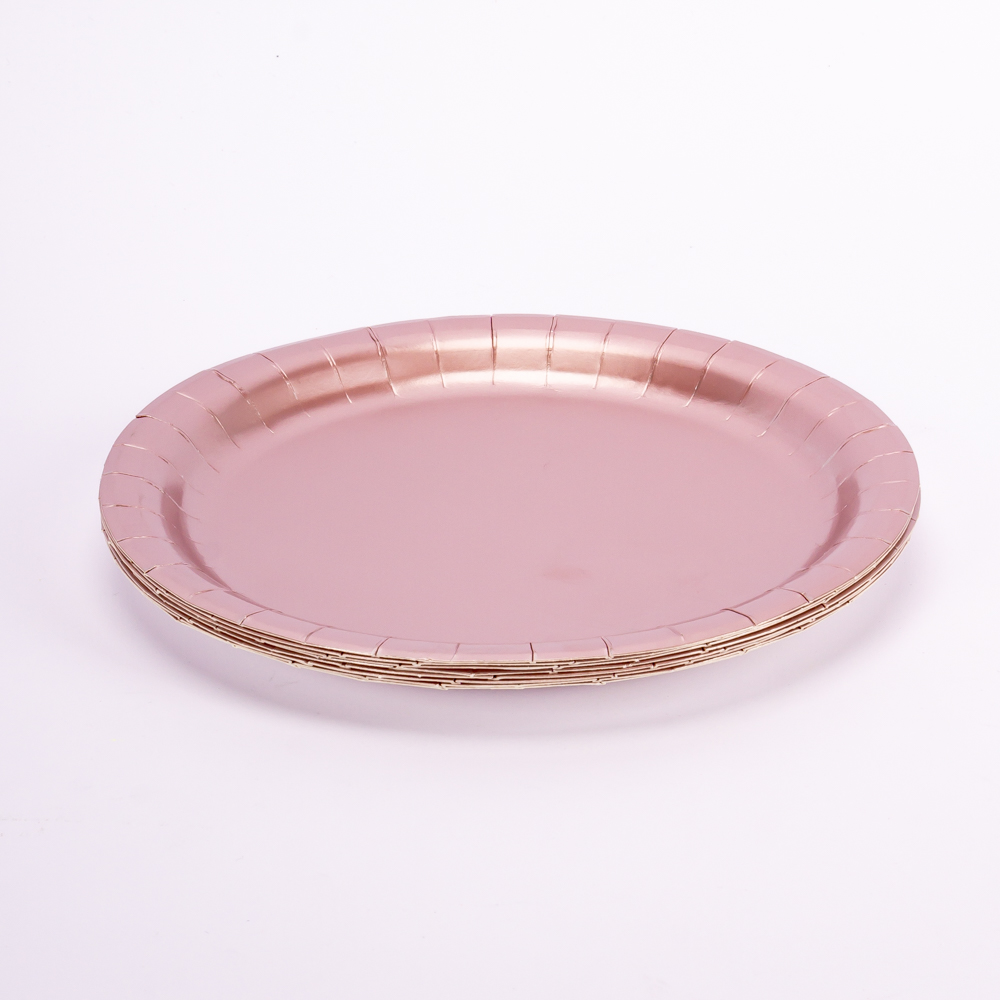 Plato cartón liso #7 8und oro rosa