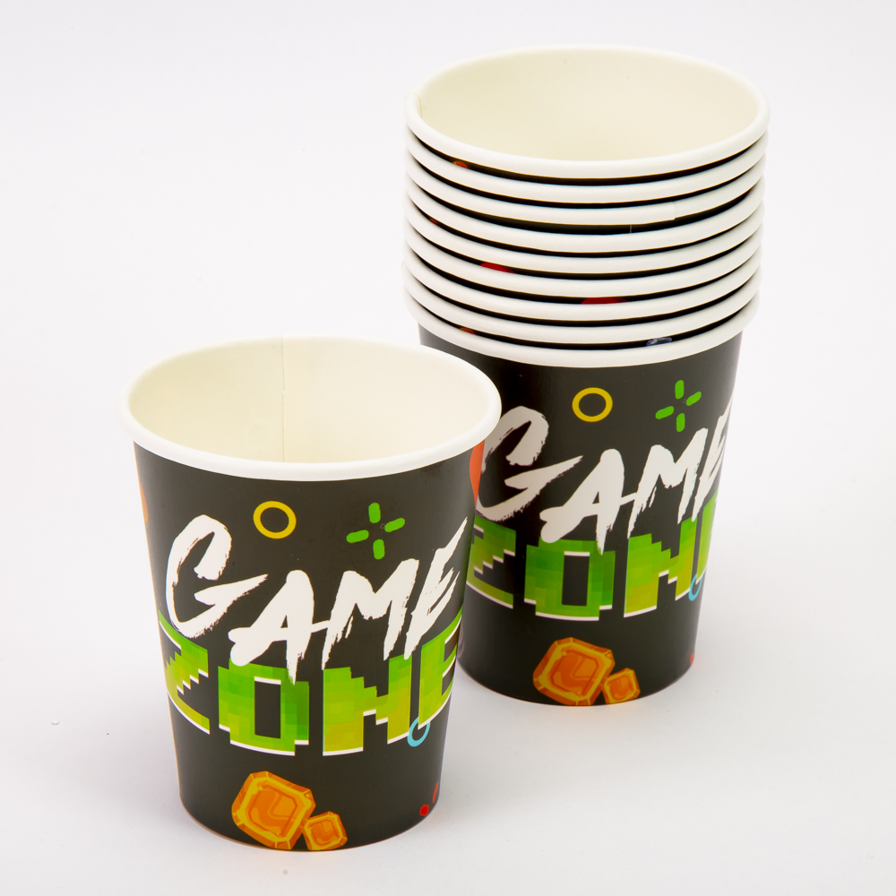 Vaso cartón 1up game zone 9oz 10und