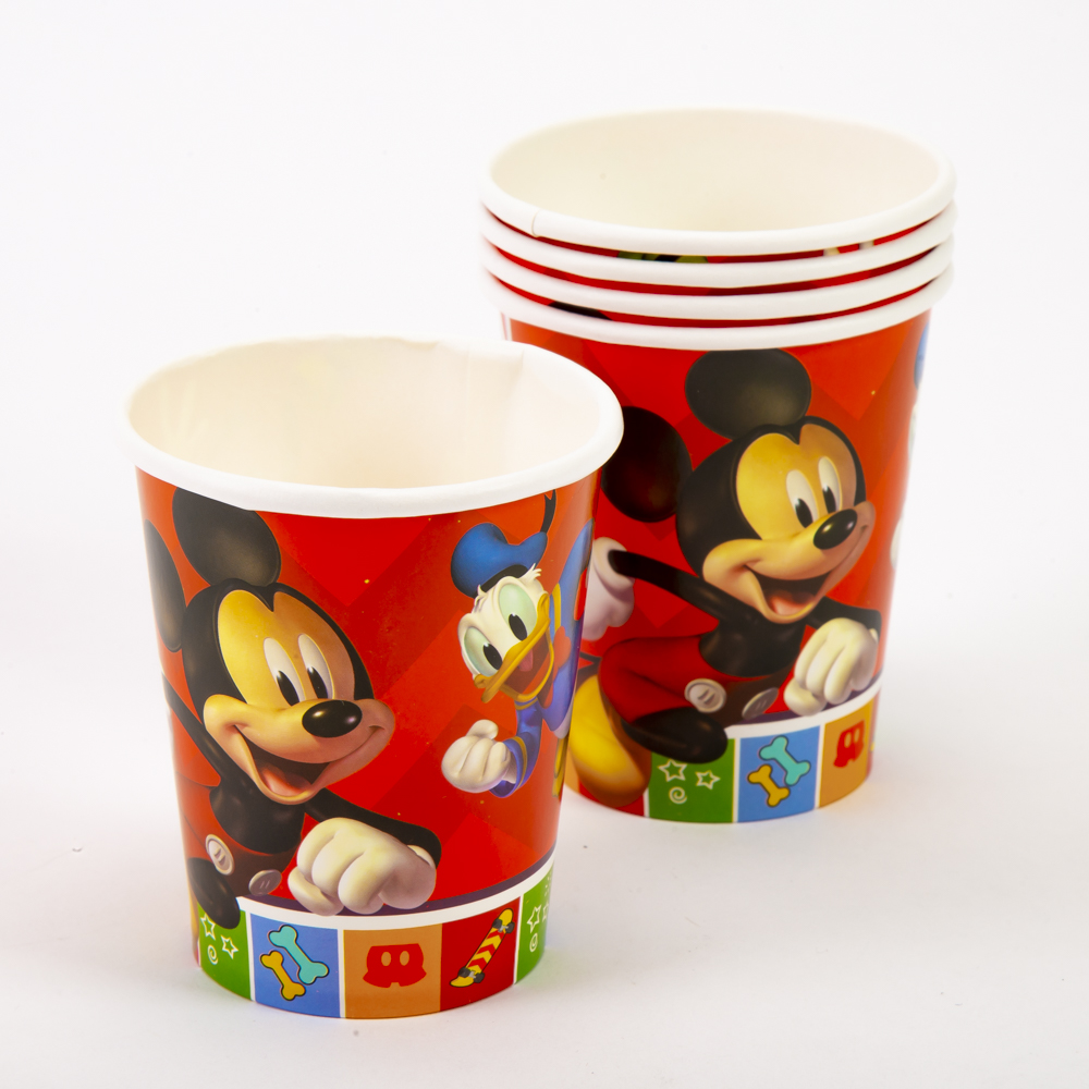 Vaso cartón Mickey M.ouse 9oz 6und