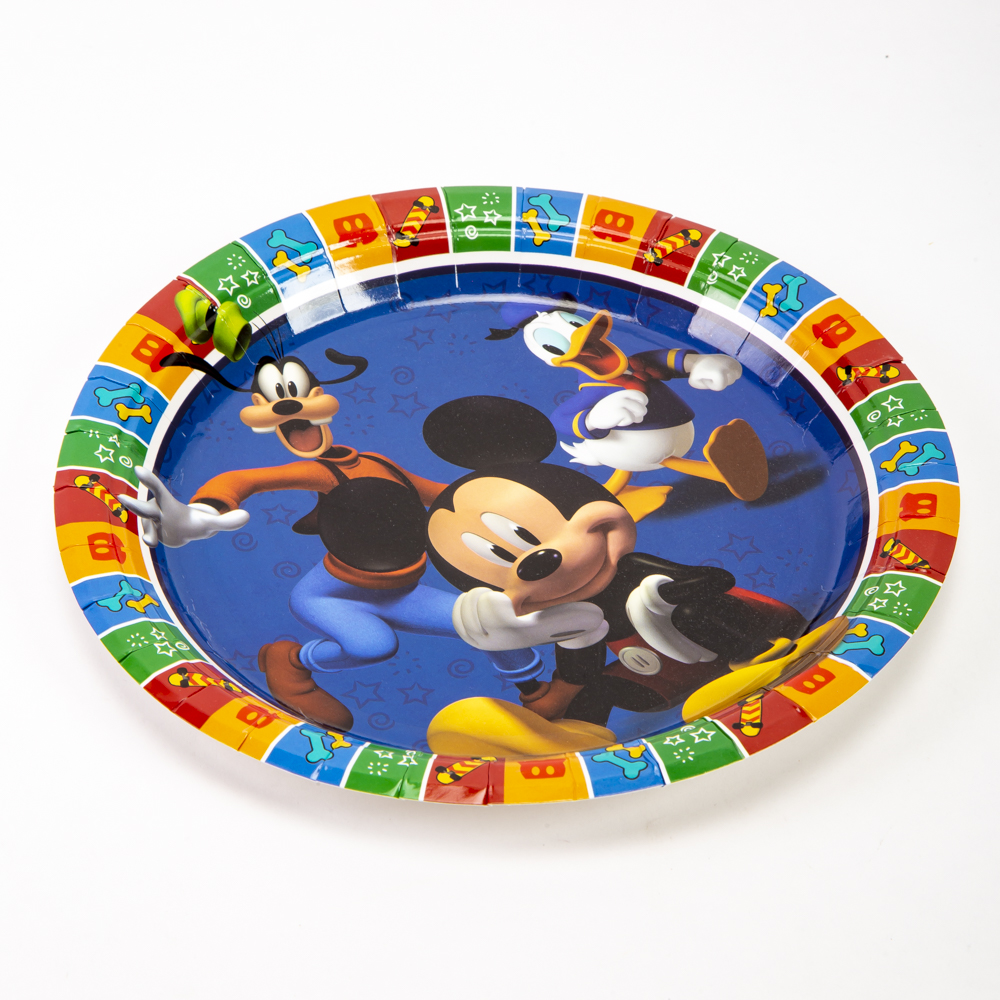 Plato cartón Mickey Mouse personajes 7pulg 6und