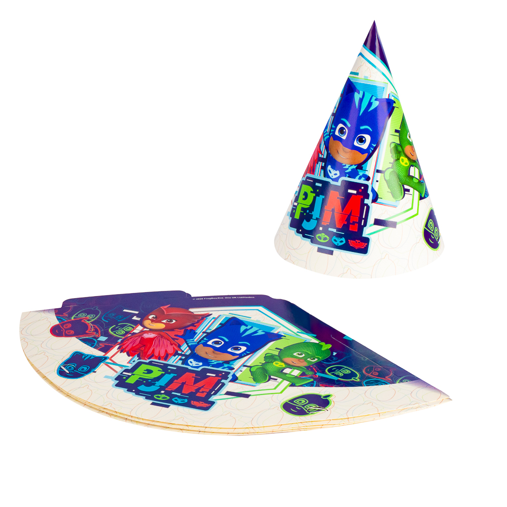 Sombrero cartón carnival estampado pjmasks 6und +3a