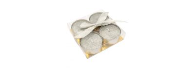 Candelas navideñas escarchadas plateadas