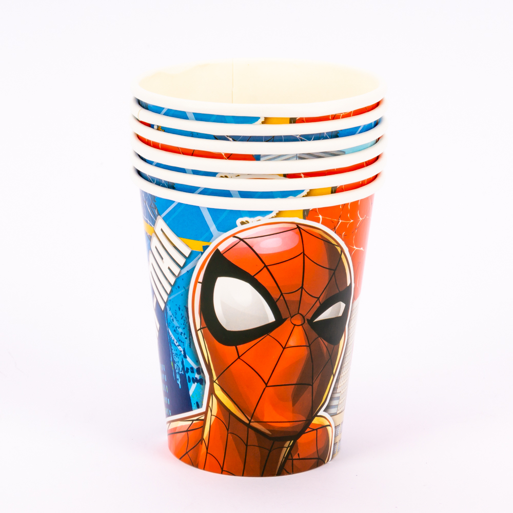 Vaso cartón carnival estampado Spiderman 9oz 6und