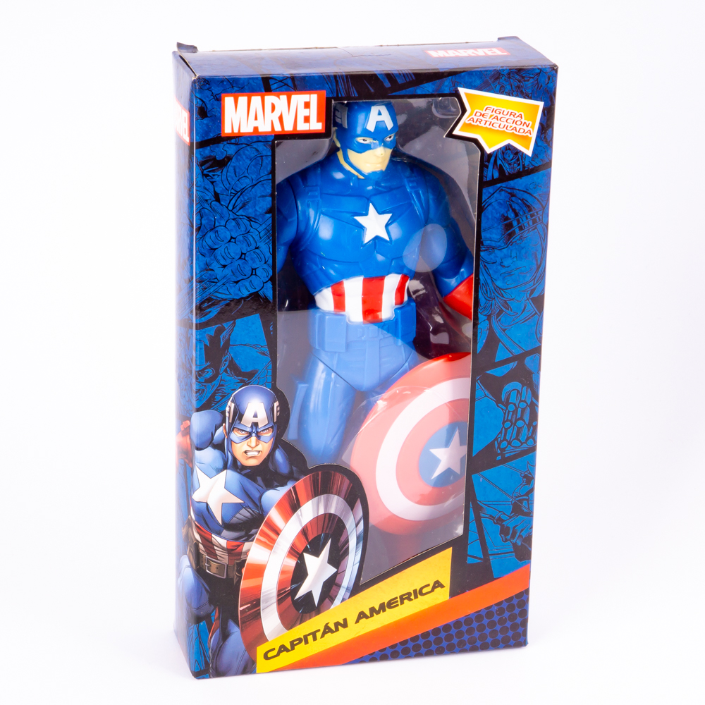 Muñeco plástico Marvel Capitán America 9pulg +3a