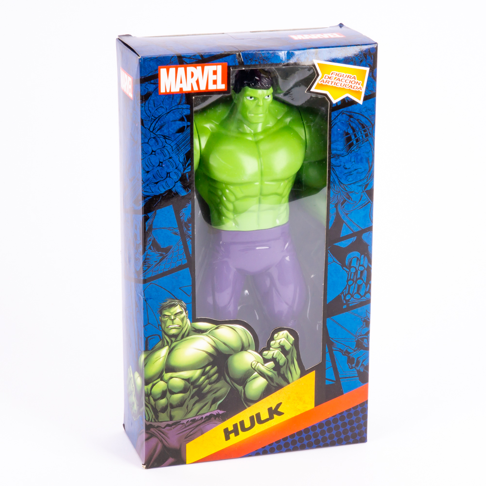 Muñeco plástico Marvel Hulk 9pulg +3a