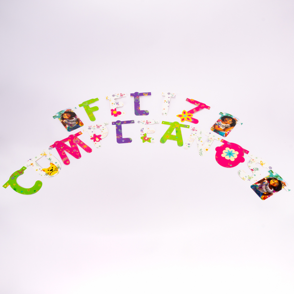 Letrero Feliz Cumpleaños estampado Encanto
