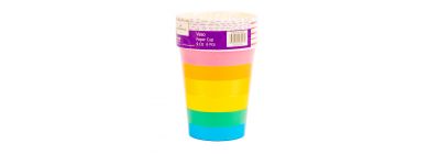 Vaso cartón rayas 9oz 6und multicolor