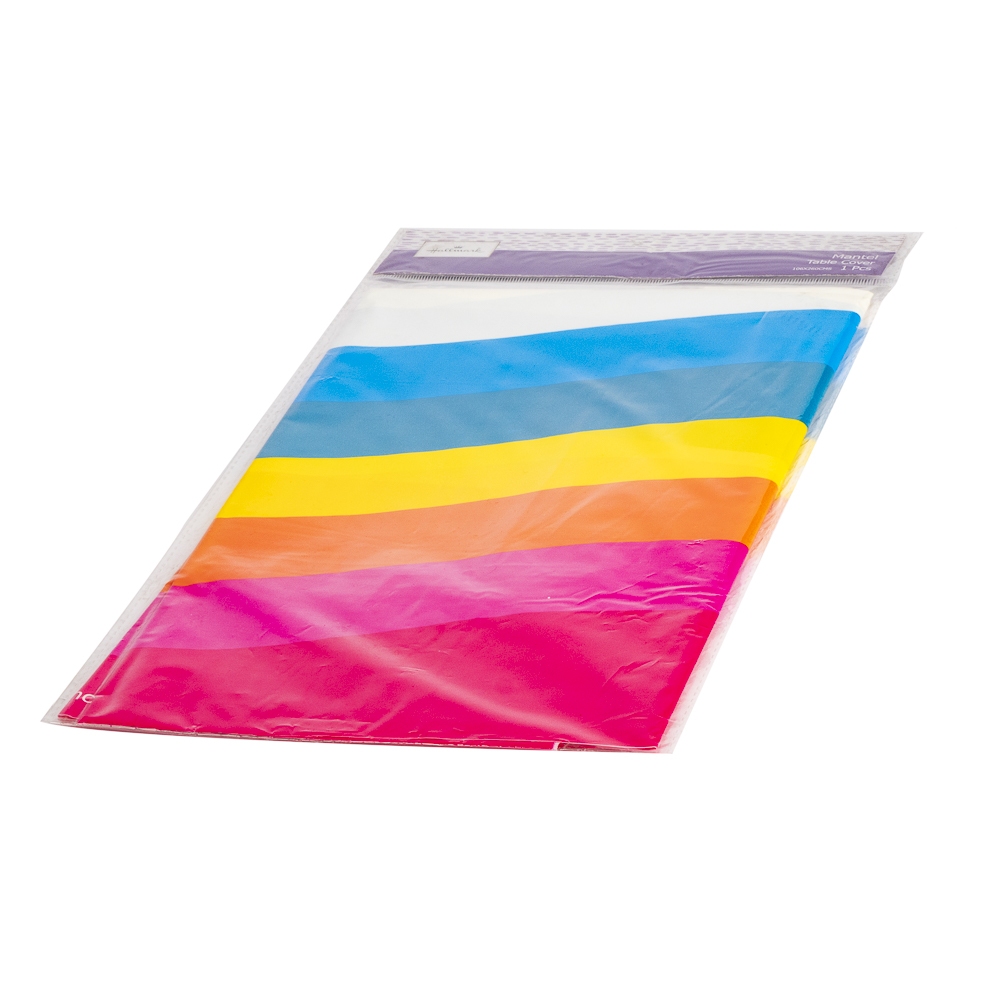 Mantel plástico estampado franjas 106x260cm multicolor