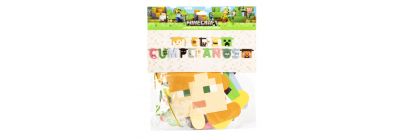 Letrero feliz cumpleaños Minecraft 