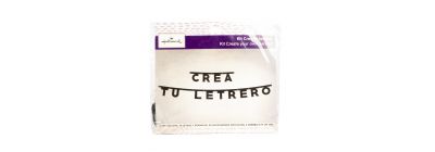 Letrero cartón multiletras liso 129pzas negro