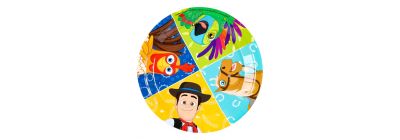 Plato cartón La Granja de zenon 7pulg 6und multicolor