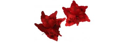 Flor navideña afelpada roja