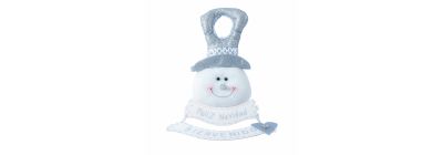 Peluche colgante navideño santa/muñeco nieve con rótulo bienvenidos 48cm