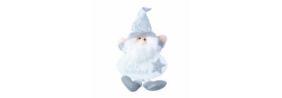 Peluche navideño santa/muñeco nieve con rótulo feliz navidad 40.6cm