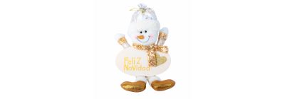 Peluche navideño santa/muñeco nieve con rótulo feliz navidad 40.6cm 