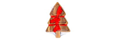 Bandeja madera diseño navideño