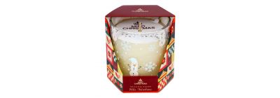 Candela navideña muñeco nieve