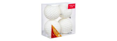 Esferas navideñas blancas escarchadas