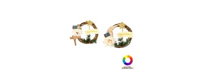 Corona navideña multicolor 31 cm